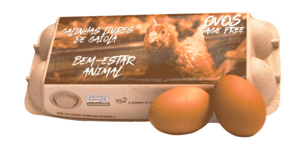 Ovos tipo grande vermelhos produzidos por galinhas livres de gaiolas - 10 unidades